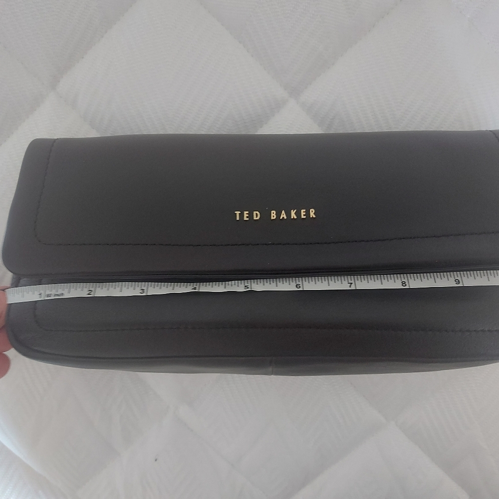 Ted Baker Black Soft Leather  Bag with Gold Accents And Bow Handle